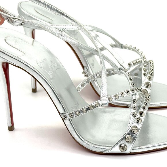 Christian Louboutin TATOOSHKA SPIKES 100 Strappy Sandals Heels Shoes - Picture 7 of 15